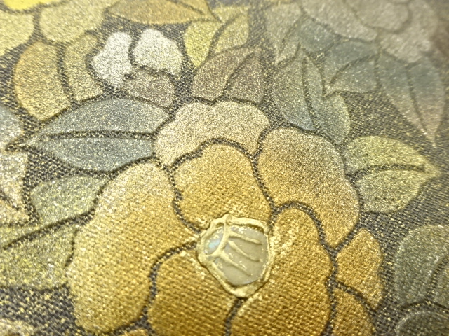 6976414: JAPANESE KIMONO / VINTAGE FUKURO OBI / SHELL INLAY